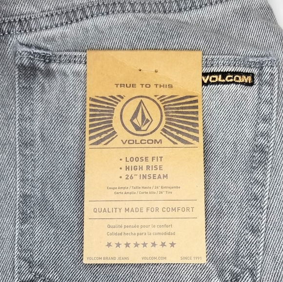 VOLCOM WEELLOW JEANS Loose Fit Pant Light Grey Denim - Picture 14 of 14